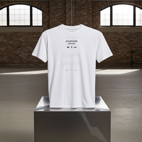 Faith Family Fitness Freedom Tee-White