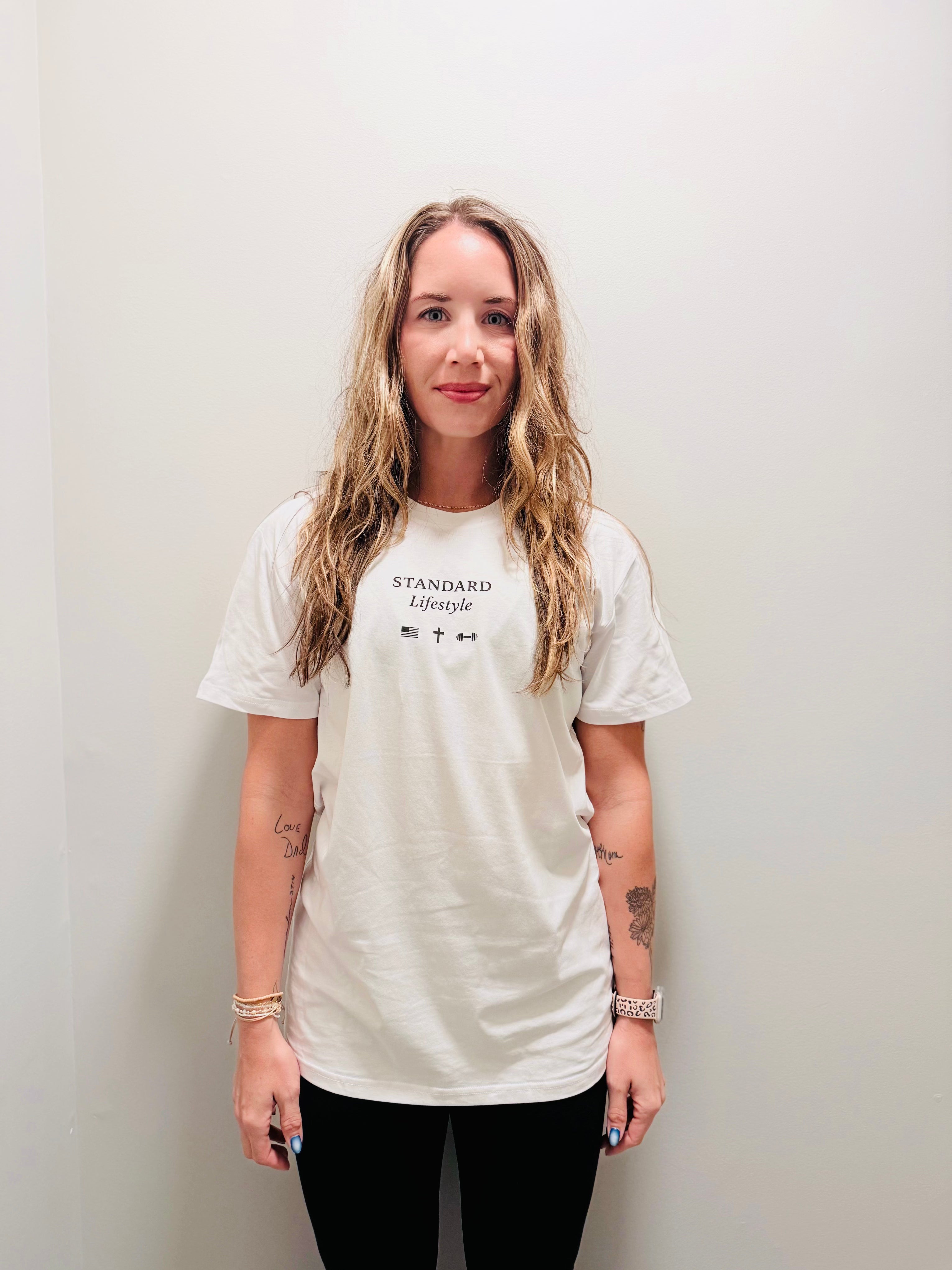 Faith Family Fitness Freedom Tee-White