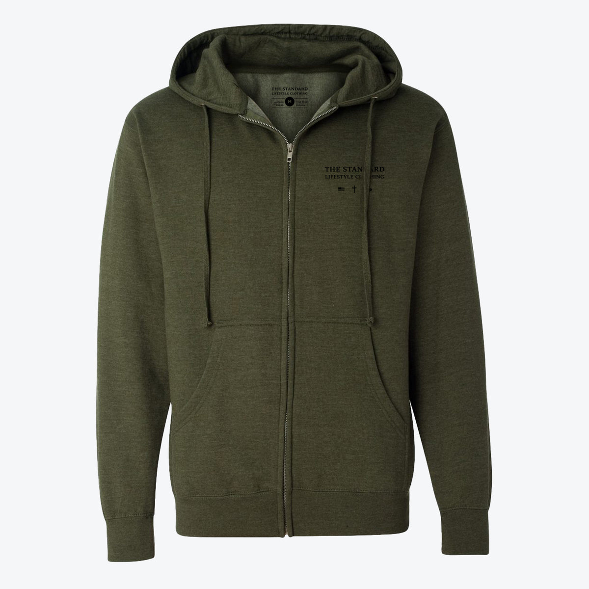 Freedom Comes From Sacrifice Zip Hoodie - Army Heather