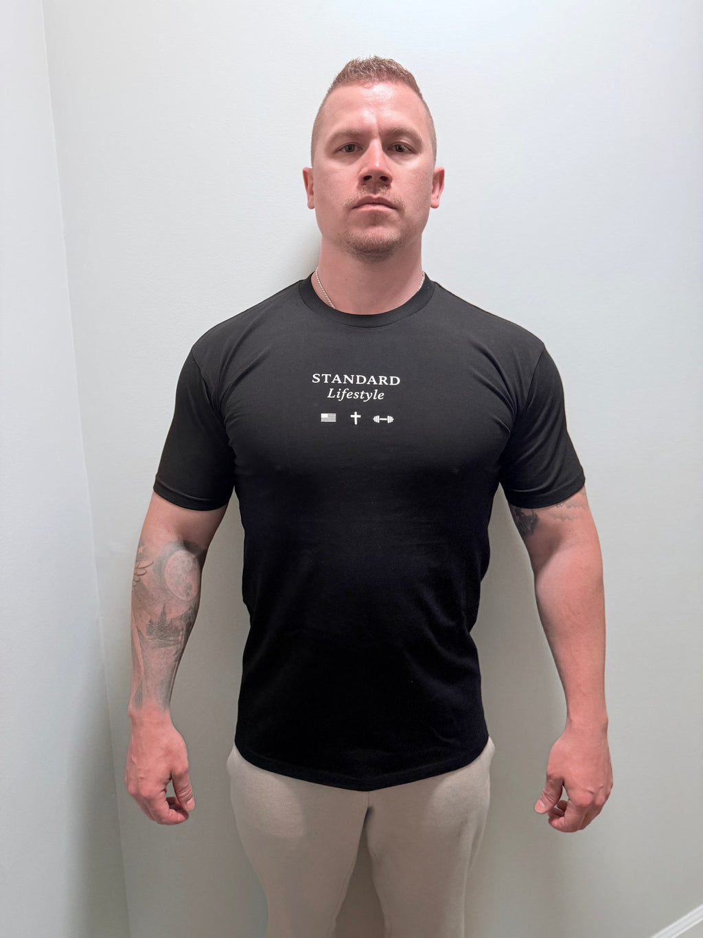 Faith Family Fitness Freedom Tee-Black