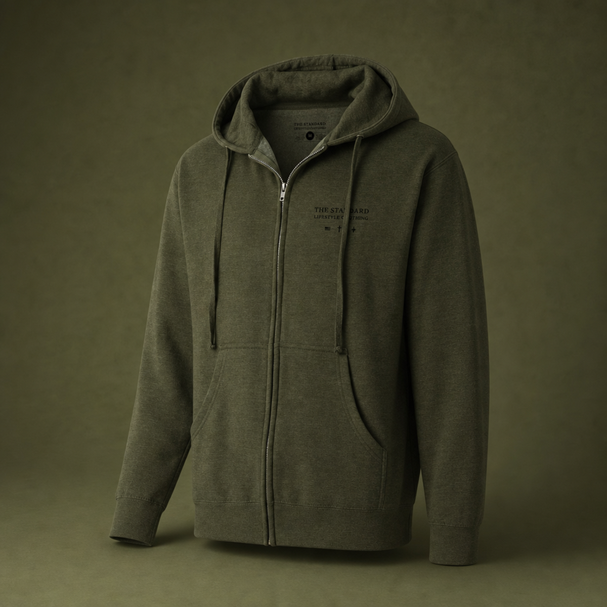 Freedom Comes From Sacrifice Zip Hoodie - Army Heather