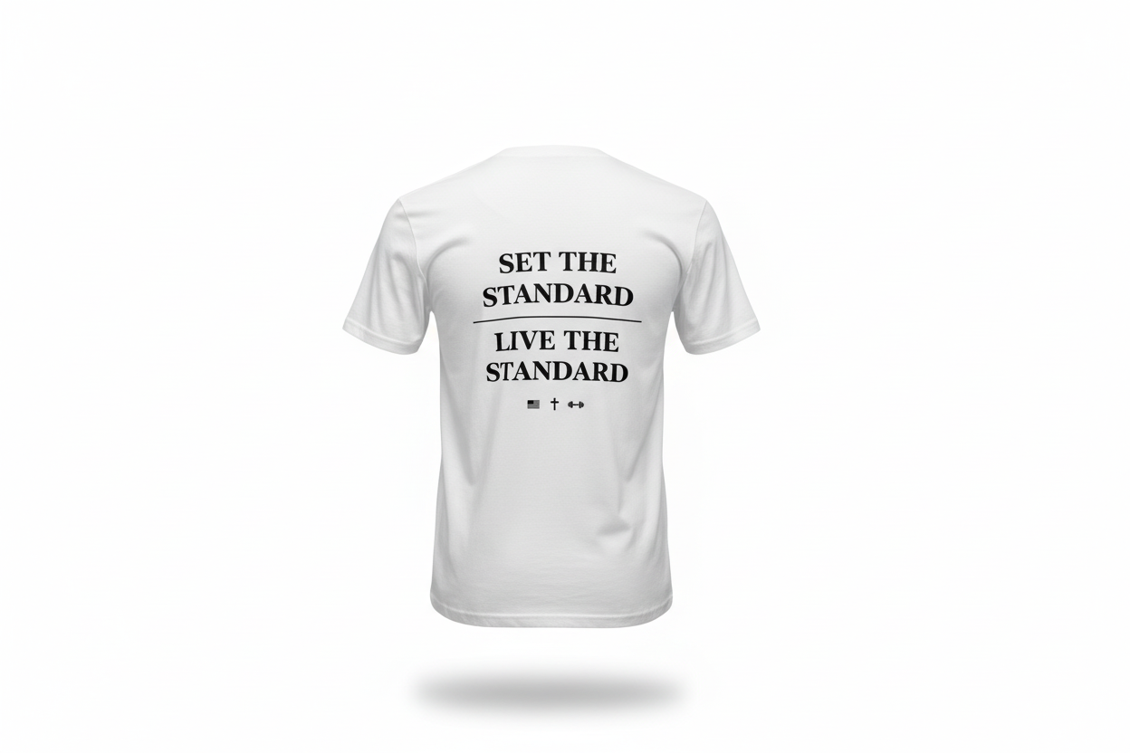 Ghost mannequin back - Set The Standard tee