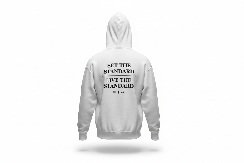 Ghost mannequin back - White Set The Standard hoodie