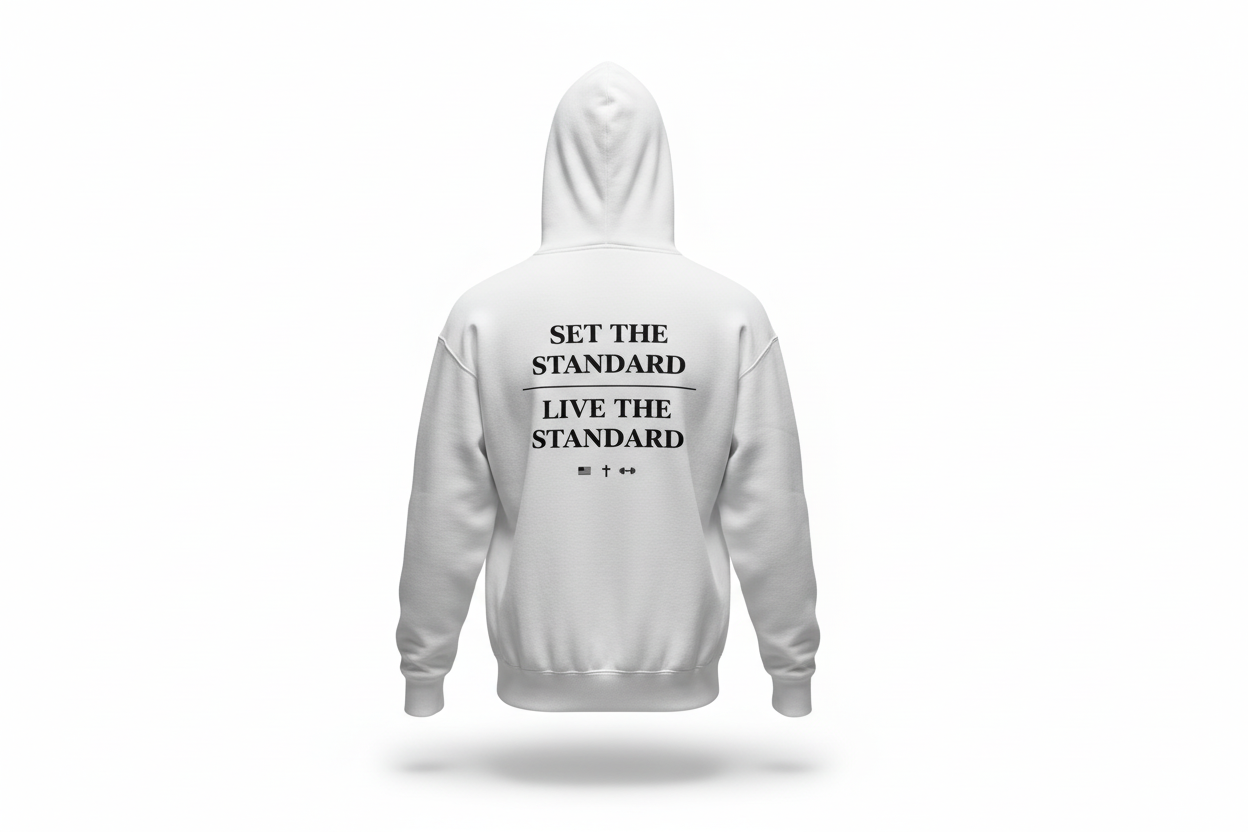 Ghost mannequin back - White Set The Standard hoodie